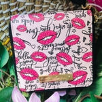 Betsey Johnson Pink Lips Script Zip Around Wallet Wristlet ID Holder NWT Photo 0