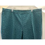 Isaac Mizrahi  Live! Regular 24/7 Stretch Ankle Pants Blue Green Floral Print 24W Photo 2