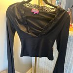 Edikted  Black Lace Trim Crop Top Photo 0
