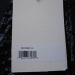 Mac Duggal 5578 Womens Sequined V Neck Short Puff Sleeve Midi Dress Photo 13