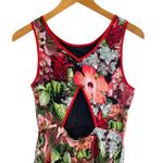 Jack Vintage Hawaiian Hibiscus Cutout Fit and Flare Dress Size 2 Red Black Green Photo 5