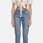 GRLFRND KAROLINA FAUX PEARL & CRYSTAL EMBELLISHED High Waist SKINNY JEANS 26 Photo 0