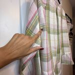 Time & Tru Plaid Button Up Top Long Sleeve Peplum Cinched Waist Bohemian Style # Pink Size 16 Photo 10