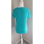 Faded Glory  Womens L/G (12-14) Turquoise Scoop Neck T-Shirt 97% Cotton 3% Spande Photo 1