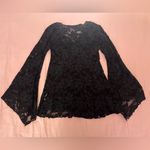 MKM Designs Whimsigoth Black Rhinestone Sequence Bell Sleeve Lace Top Photo 5
