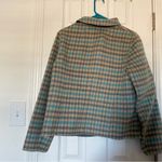Talbots Wool Blend Plaid Check Jacket Blue Gray Ivory Pockets Soft Size M Photo 1