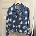 Bibi Blue and White Spotted Denim Jacket size XL Photo 1