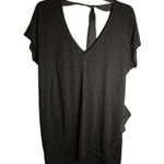 Lou & grey Women's Black Linen Blend Tie Back Pockets Shift Dress Small *Pinhole Photo 0