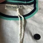 Naketano  White Marble Melange Sweater with Teal Trim Photo 7