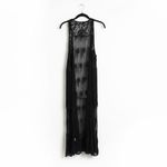 YOU ARE NOT ALONE Black Lace Fringe Maxi Kimono Vest Duster Boho Size undefined Photo 1