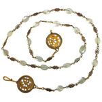 MMA gold tone byzantine circle green necklace Photo 0