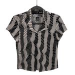 Jamie Sadock Blouse Retro Geometric Black White Athletic Golf Polo Shirt Small Photo 1