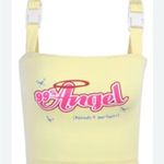 Y2K Big Buckle Crop top! %99 ANGEL Yellow Size M Photo 4