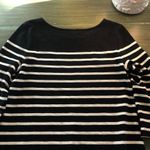 Talbots  Womens NWOT Black and White Striped Knit 3/4 Sleeve Dress - Size M Photo 6