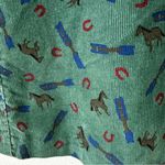 VINTAGE Green Corduroy Horse Equine Skirt Size undefined Photo 2