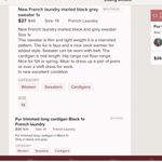 French Laundry brown and black cardigan 2x/1x mob wife style Photo 2