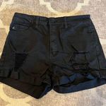 Kancan black distressed denim jean shorts size 9/28 Black Photo 0