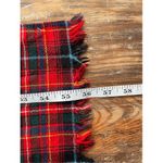 Vintage Scotland Pure Wool Tartan Plaid Scarf Red Fringe 58" x 10" Winter Wrap Photo 2