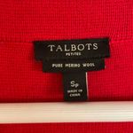 Talbots  100% merino wool red sweater blazer size small petite Photo 3