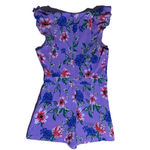 Parker Women's Ana Floral Print Purple Romper In Lais Fleur Size 2 Small Photo 4
