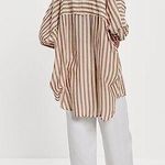 American Eagle Oversized Striped Shirt Photo 1