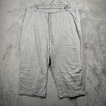 Ralph Lauren Lauren  Women Pajama Set Gray Pinstripe Crop Pants Top XL Loungewear Photo 5