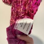 Anthropologie O.P.T Velvet Floral Cutout Puff Sleeve Mini Dress Fuchsia Pink M Photo 3