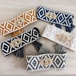 Bracelet Lucky Eye Wide Cotton Gray Photo 2