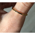 Boutique NEW Dainty Gold Plated Sterling Black Synthetic Diamond‎ Ring, Size 6 Photo 10