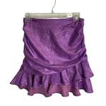 Lovers + Friends Ava Purple metallic ruffle mini skirt REVOLVE Size Small glam Photo 0