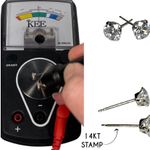 18KT SOLID WHITE GOLD RHODIUM HEART DANGLE EARRING ENHANCERS W/ FREE 14KT STUDS Photo 5