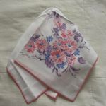 White and pink edge floral print bandana 0826 Photo 0