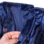 Vintage Velvet Maxi Dress 3/4 Sleeve Tie Front Floral Applique Dark Blue Size undefined Photo 8