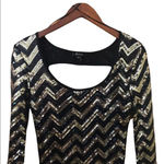 Vintage y2k Black gold sequin Party Glam Mob Wife Mini Dress New Year’s eve Size M Photo 2