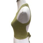 Zaful Knit Ribbed Open Back Cropped Top Olive Green Size Small Photo 3