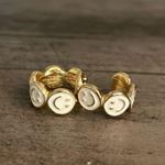 Boutique 1pair Fashionable Simple Cute Smiling Face Design Hoop Earrings Photo 1