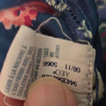 American Eagle Blue Floral Print Boho Top with Tie Detail Size Large Photo 6