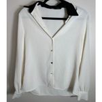 ZARA  Contrast Collar Crepe Shirt Size XS Photo 4