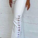 Tiger Mist Astra White Laced Up Jeans Pants Photo 0
