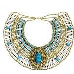Ancient Egyptian Revival Beaded Scarab Collar
Necklace Handmade Statement Piece Blue Photo 5