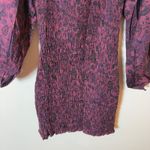 Free People Free‎ People Smock It To Me Mini Dress Purple Floral Long Sleeve Size XS Photo 3