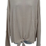 Barefoot Dreams  Cozychic Ultra Light Tie-Front Pullover Top Sz 2X In Sand Dune Photo 0