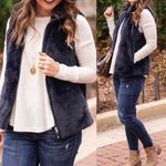 J.Crew  Vest Plush Royal Blue Vegan Fur Medium Outerwear Photo 4