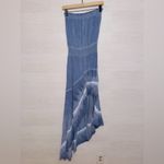 Storia Women's Medium Blue White Tie Dye Strapless High Low Asymmetrical Dress Photo 2