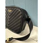 Victoria's Secret  Faux Leather Tassel Black‎ Gold Quilted Fanny Pack Bag Belts Photo 3