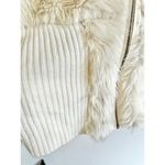 Roz & Ali Off White Faux Fur Ribbed Knit Zip Up Cardigan size large Photo 6