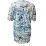 Reel Legends Blue, White & Green Print Short Sleeve V-Neck T-Shirt Size Large Photo 2