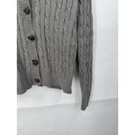 Ralph Lauren  Sport Y2K Cable Knit Button Front Sweater Women Large Grey Retro Photo 5