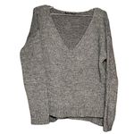 Brandy Melville  Woman’s Vneck Knit Grey Wool Blend Sweater One Size Photo 0