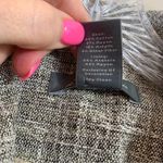 Ann Taylor Fine Italian Fabric Woven/Fringe Green/White Blazer Photo 2